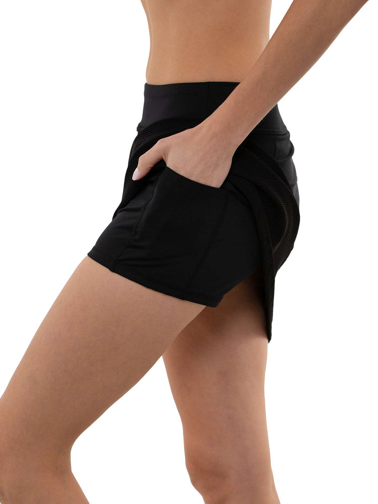 Zoe 15" A - Line Golf & Tennis Skirt – 4 Pockets - inPhorm NYCBlack
