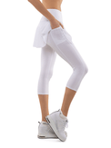 Zoe Performance 7/8 Capri Skort Skirts & Skorts - inPhorm NYCWhite