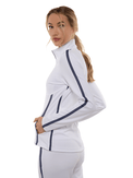 Zoe Performance Knit Jacket Jackets & Outerwear - inPhorm NYCWHITE/SHADOW BLUE