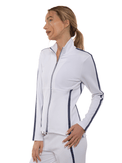 Zoe Performance Knit Jacket Jackets & Outerwear - inPhorm NYCWHITE/SHADOW BLUE
