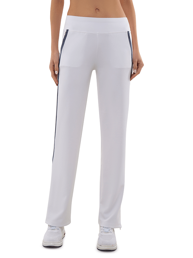 Zoe Performance Knit Pants Pants - inPhorm NYCWHITE/SHADOW BLUE