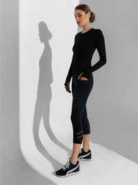 Zone Capri Legging - Black/Silver Capris & Leggings - inPhorm NYCBlack/Silver