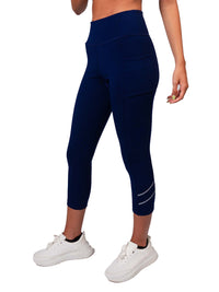 Zone Capri Legging - Ink/Silver Capris & Leggings - inPhorm NYCInk/Silver