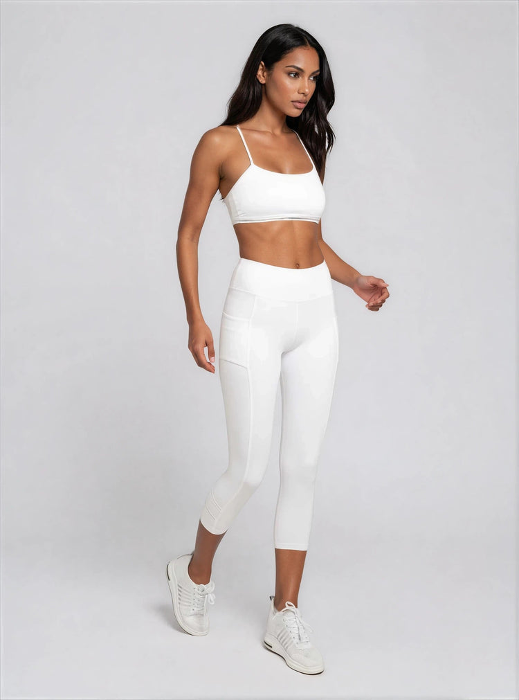 Zone Capri Legging - White/Silver Capris & Leggings - inPhorm NYCWhite/Silver