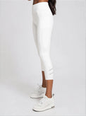 Zone Capri Legging - White/Silver Capris & Leggings - inPhorm NYCWhite/Silver