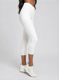Zone Capri Legging - White/Silver Capris & Leggings - inPhorm NYCWhite/Silver